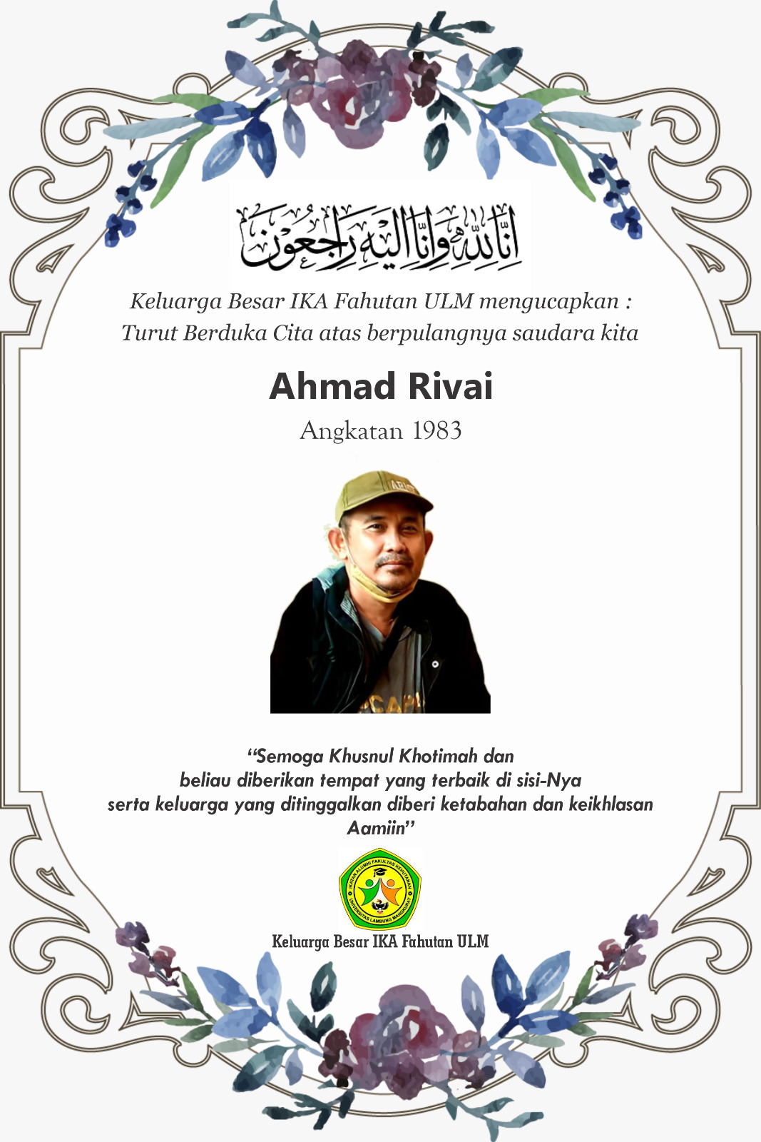 Berita duka a.n. saudara Ahmad Rivai